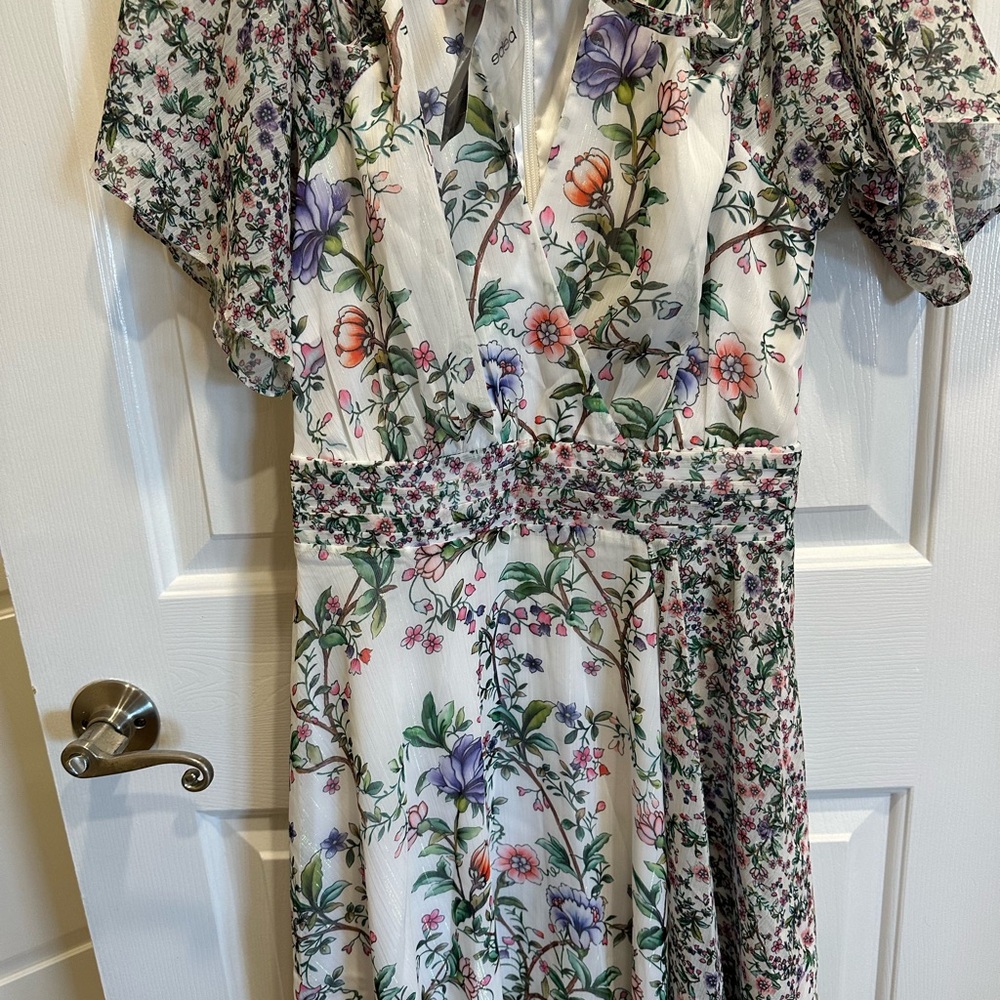 Floral Maxi Dress with Short Sleeves